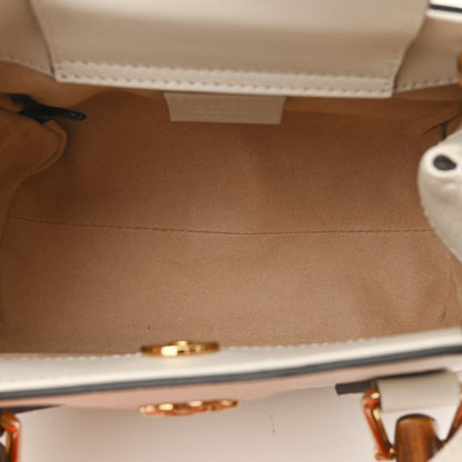 Gucci Wonka Grain Calfskin Mini Diana Tote Bag Mystic White Orange Fluo 5 of 11