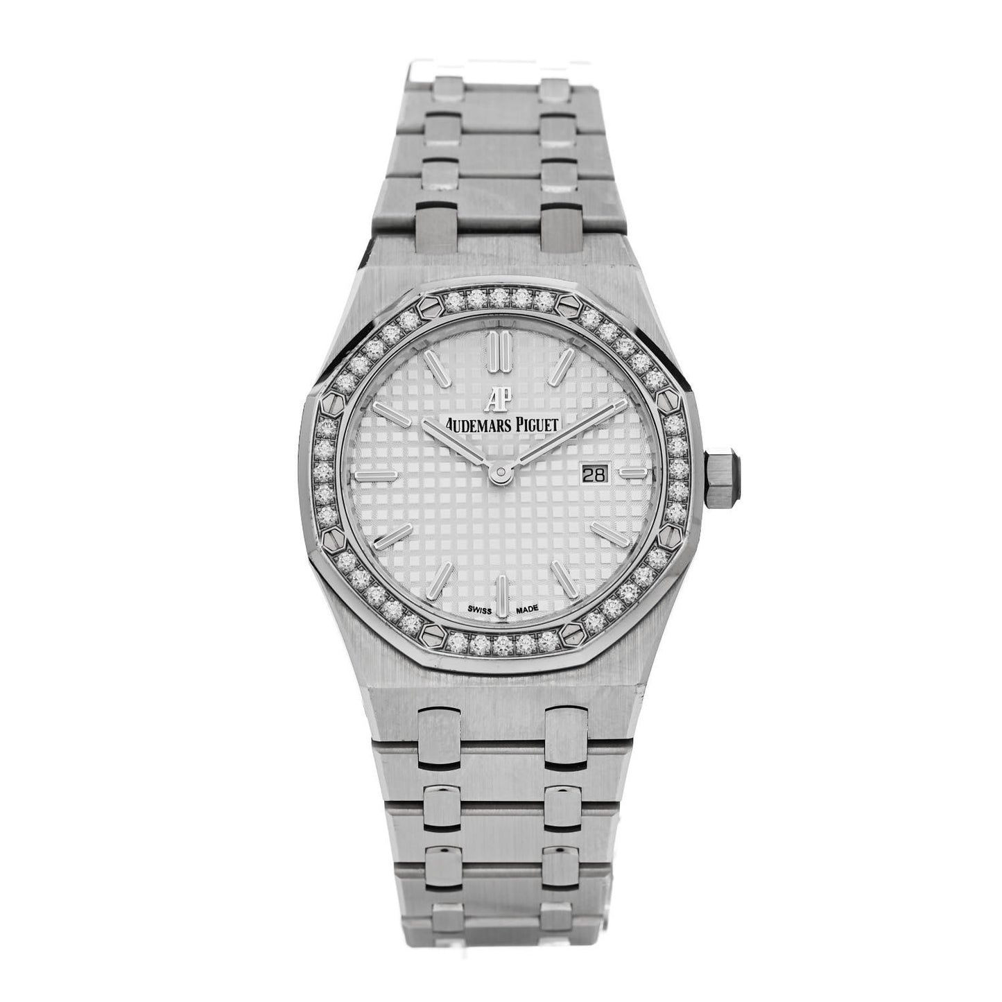 Stainless Steel Diamond Bezel 33mm Oak Lady Quartz Watch Silver 67651ST.ZZ1261ST.01