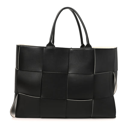 Bottega Veneta Nappa Maxi Intrecciato Large Arco Tote Black White 1 of 9