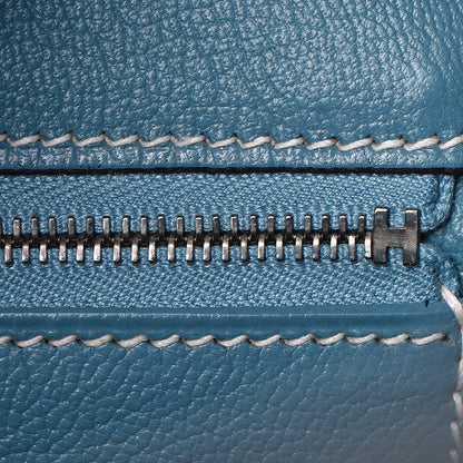 Hermes Taurillon Clemence Birkin 40 Blue Jean 17 of 28