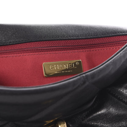 Chanel Goatskin Quilted Large 19 Flap Black 5 of 9
