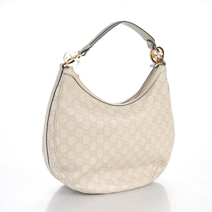 Gucci Guccissima Medium GG Twins Hobo Off White 3 of 7