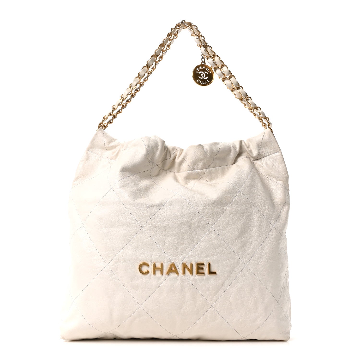 Chanel Shiny Calfskin Quilted Chanel 22 White 1 of 11