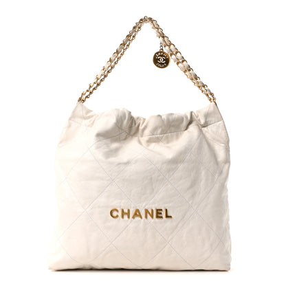 Chanel Shiny Calfskin Quilted Chanel 22 White 1 of 11