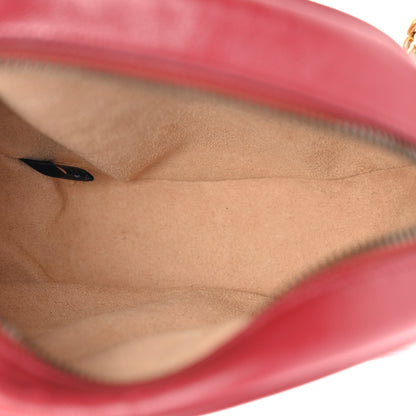 Gucci Glazed Calfskin Matelasse Heart Mini GG Marmont Round Shoulder Bag Romantic Cerise 5 of 10
