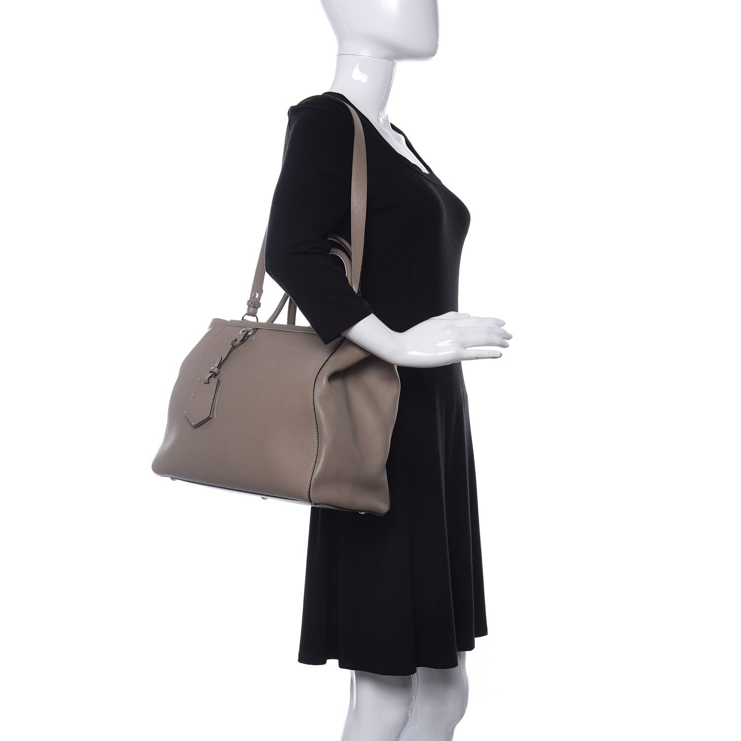 Fendi Vitello Elite Regular 2Jours Tote Tortora 2 of 16