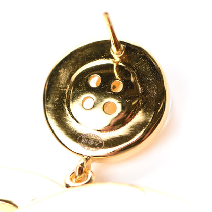 Chanel Metal Large Paris Button Earrings Gold 4 of 4