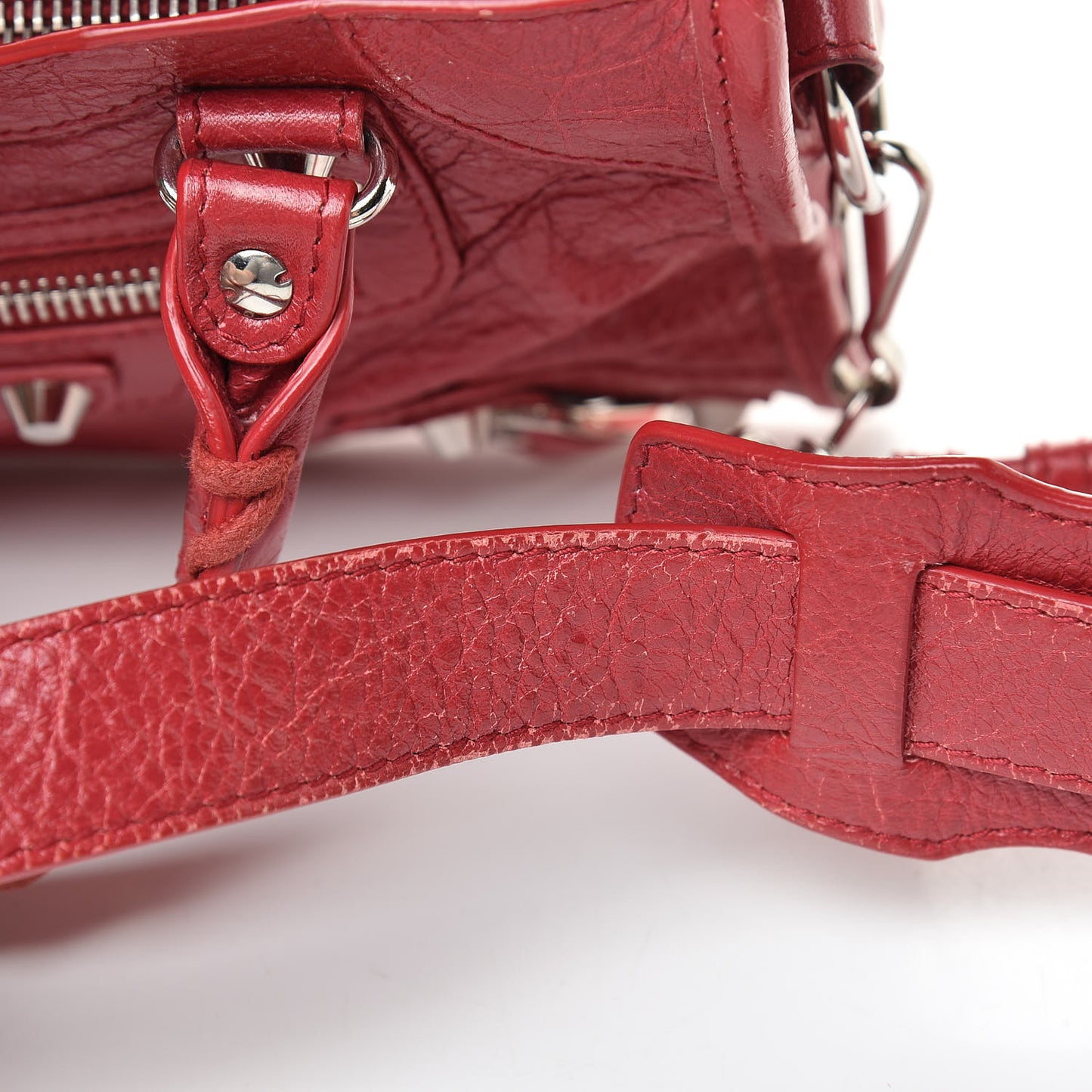 Agneau Classic Silver Hardware Mini City Rouge Sapphire