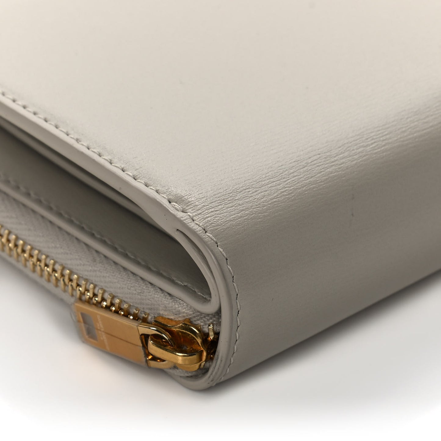 Calfskin Compact Zip Around Wallet Crema Soft