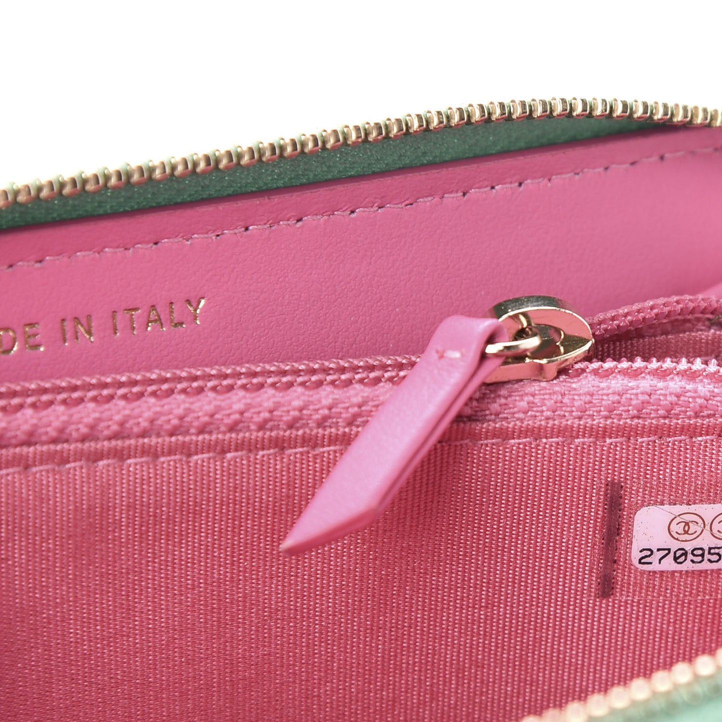 Caviar Quilted Medium Filigree Zip Around Wallet Pink Blue Green