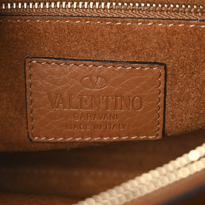 Valentino Garavani Pebbled Calfskin Medium Rockstud Top Handle Shoulder Bag Cognac 6 of 9