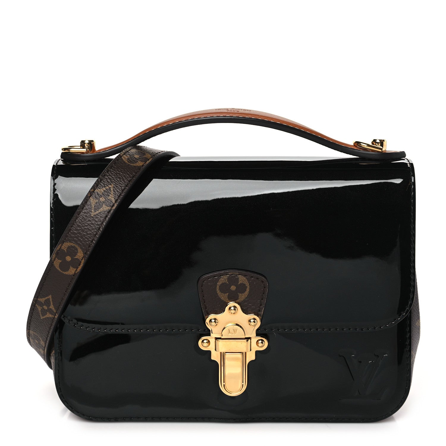 Louis Vuitton Patent Calfskin Monogram Cherrywood BB Black 1 of 8