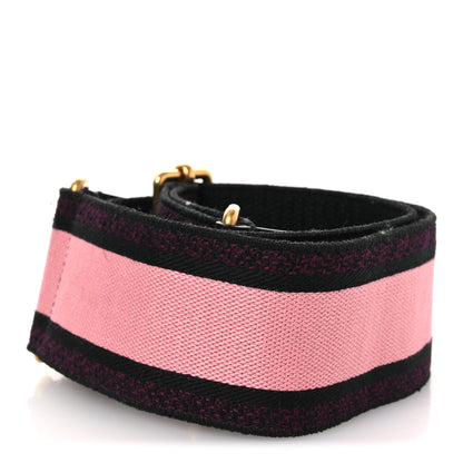 Christian Dior Canvas Embroidered Shoulder Strap Pink Black 2 of 7