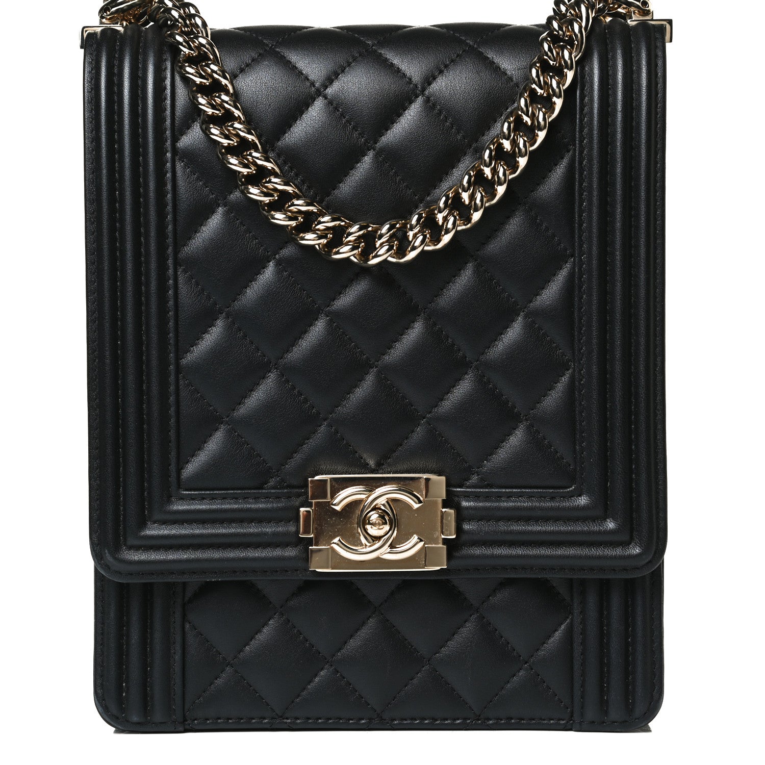 Chanel Calfskin Quilted North South Boy Flap Black 7 of 16