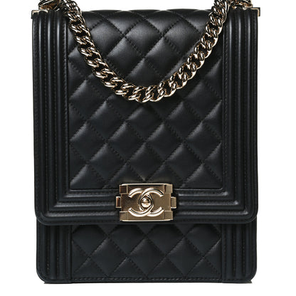 Chanel Calfskin Quilted North South Boy Flap Black 7 of 16