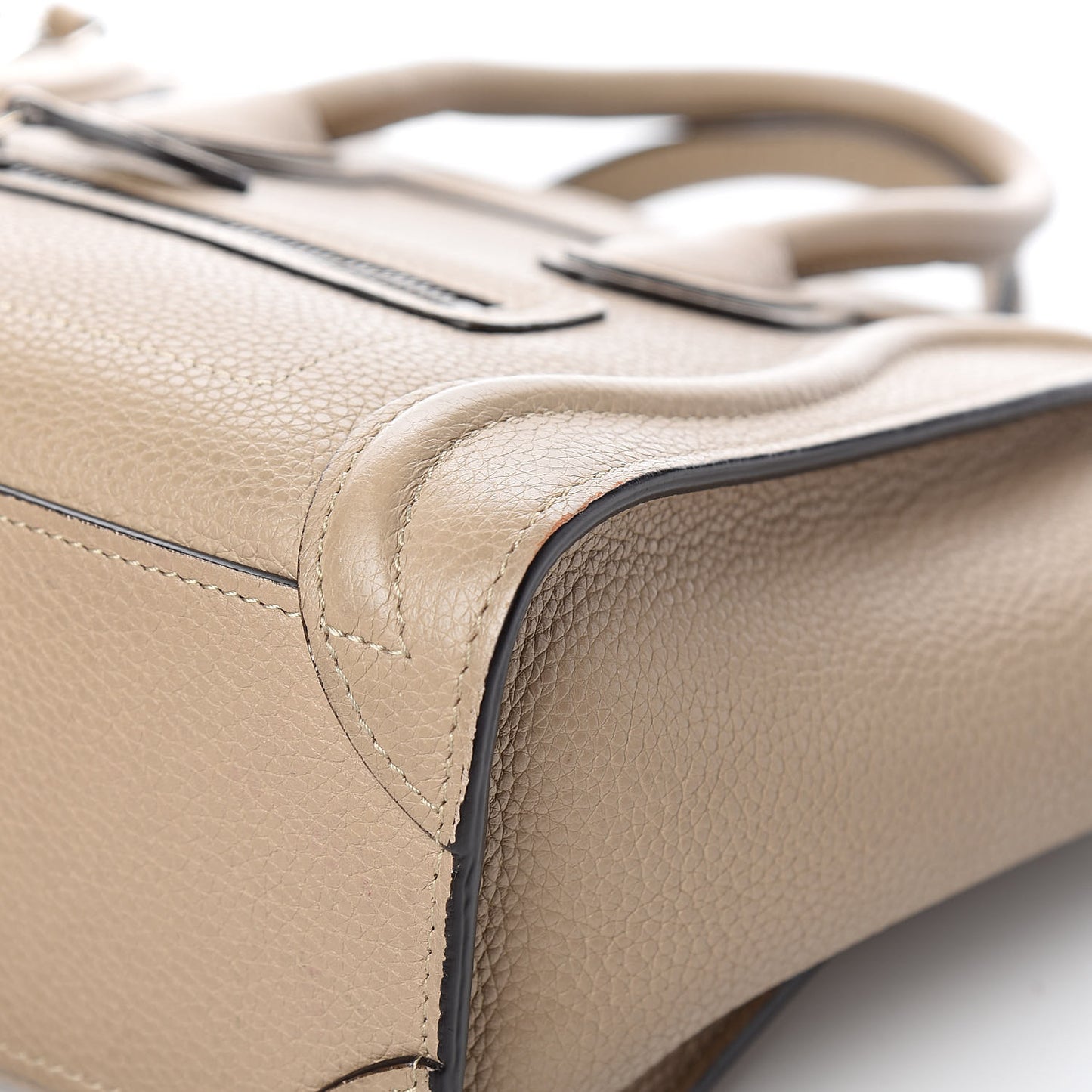 Drummed Calfskin Nano Luggage Dune