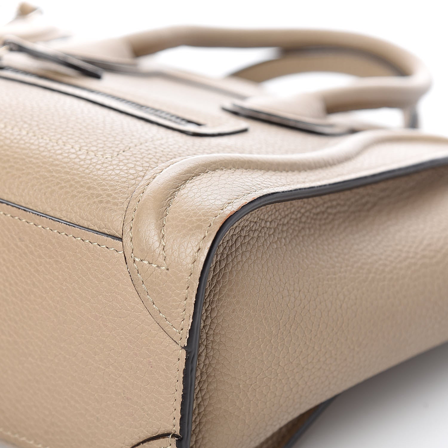 Celine Drummed Calfskin Nano Luggage Dune 11 of 13