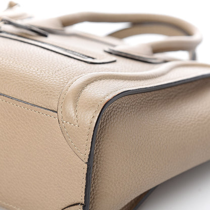 Celine Drummed Calfskin Nano Luggage Dune 11 of 13