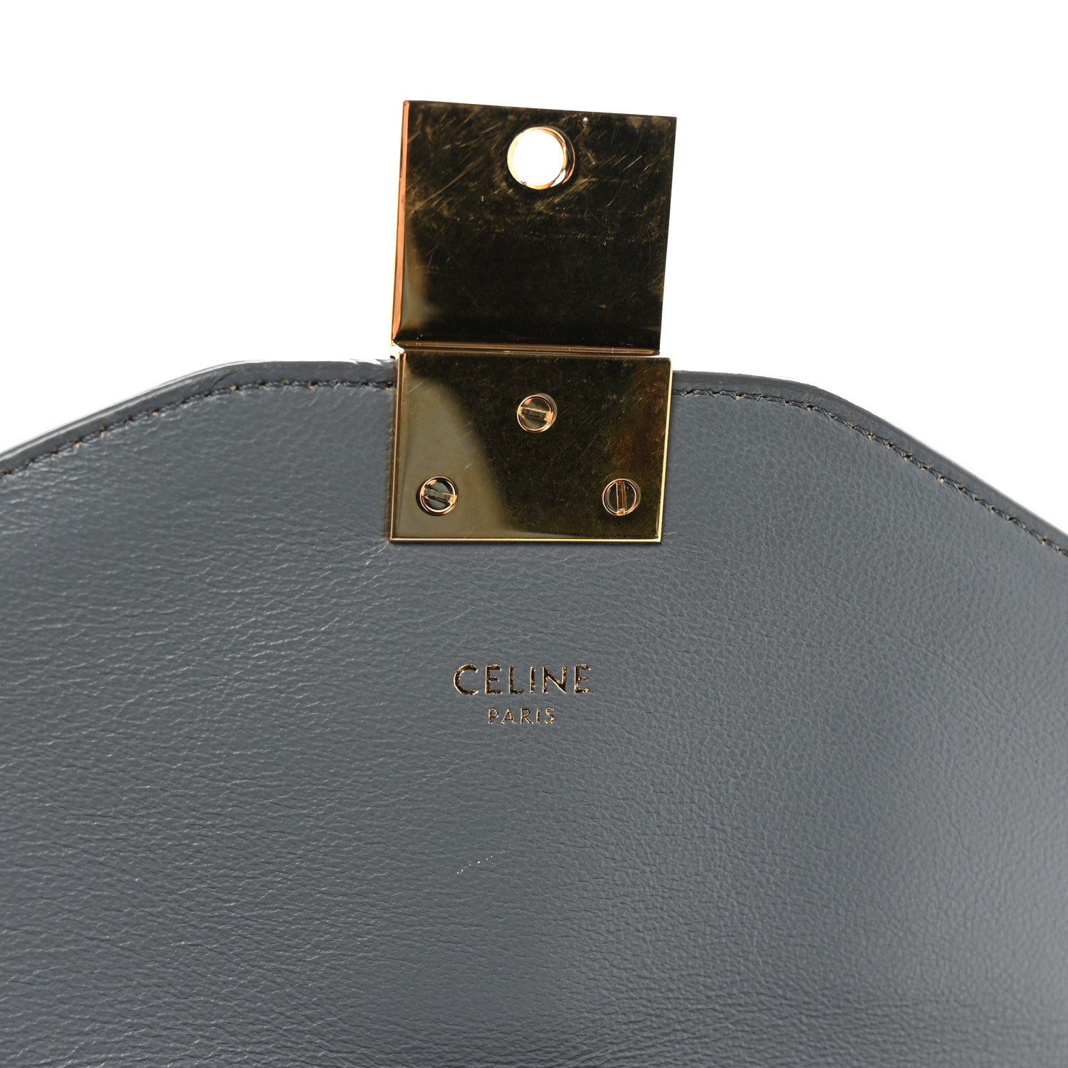 Celine Shiny Calfskin Medium C Bag Grey 6 of 10