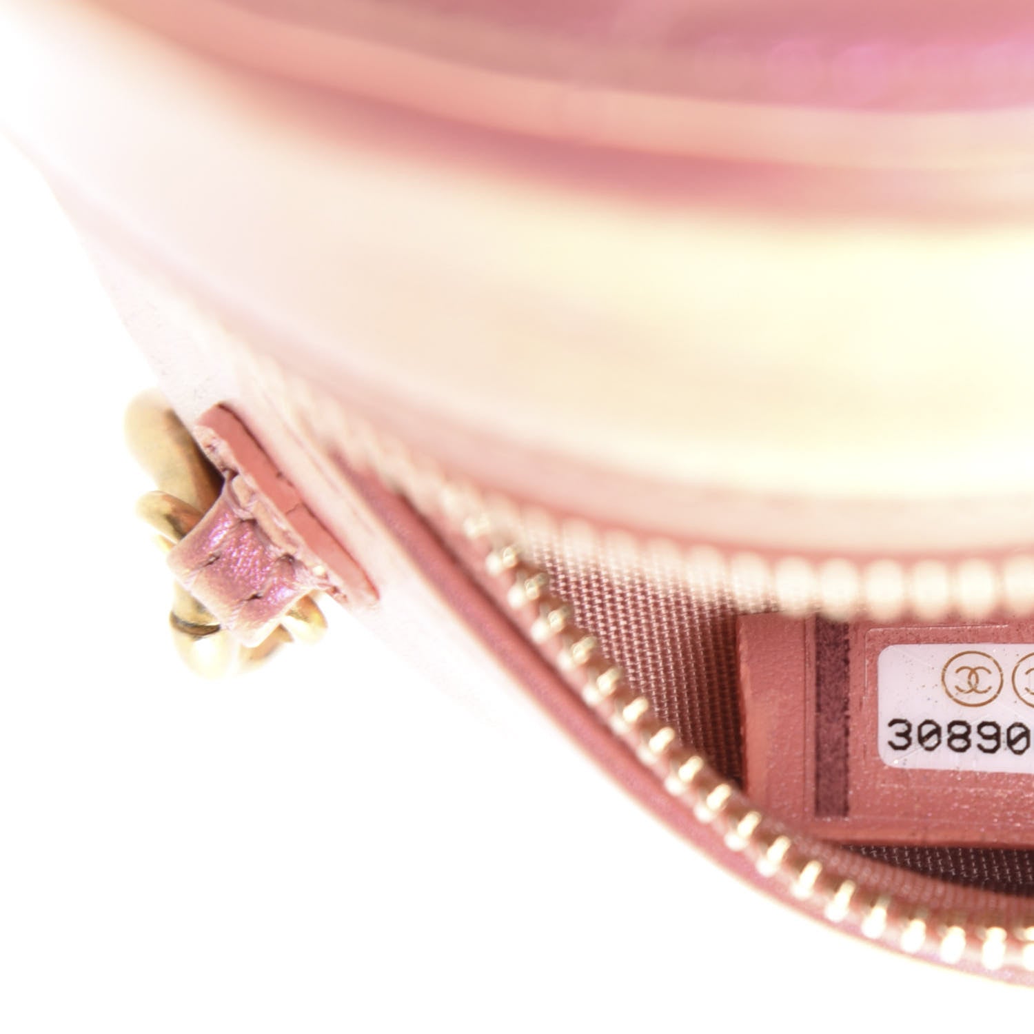 Chanel Iridescent Calfskin Quilted 19 Round Clutch With Chain Pink 9 of 11