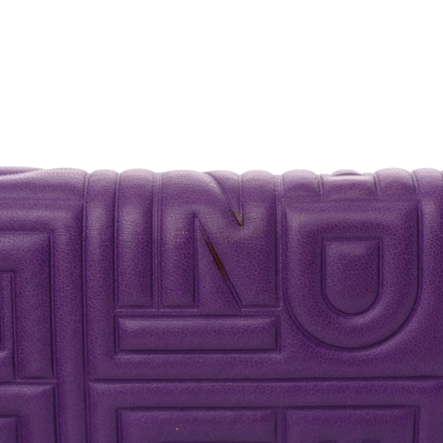 Nappa Logo Embossed Long Wallet On Chain Purple