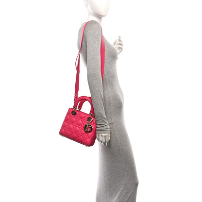 Christian Dior Lambskin Cannage Small My ABCDior Lady Dior Fraise 2 of 10