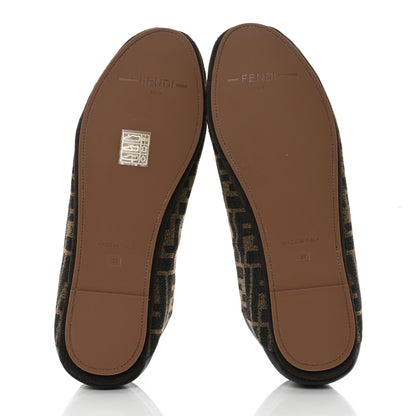 Fendi Fabric Jacquard Nappa FF Slippers 39 Tobacco Moro Black 5 of 8