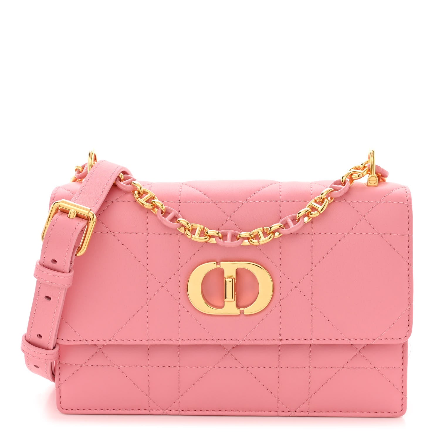 Christian Dior Lambskin Macrocannage Mini Miss Caro Bag Pink
