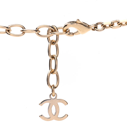 Chanel Crystal Textured CC Necklace Gold 5 of 7
