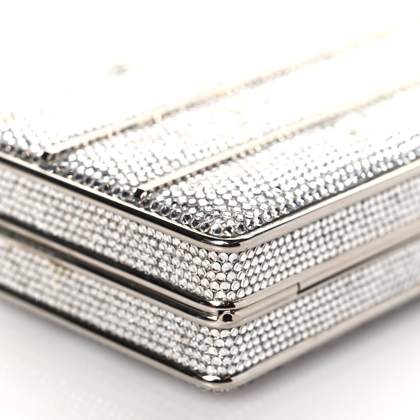 Swarovski Crystal Minaudiere Clutch Silver