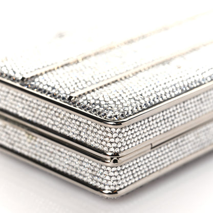 Judith Leiber Swarovski Crystal Minaudiere Clutch Silver 7 of 8