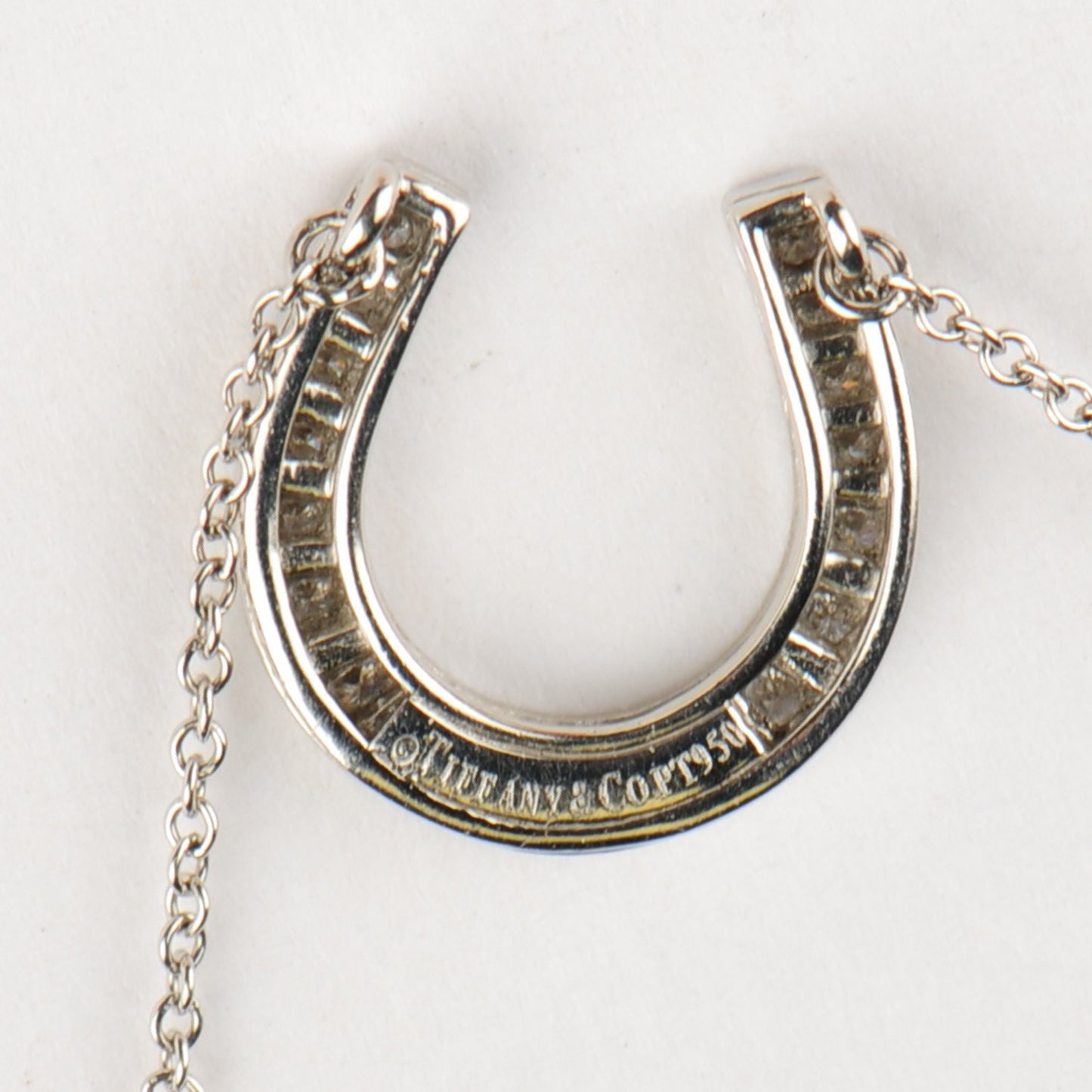 Platinum Diamond Horseshoe Pendant Necklace