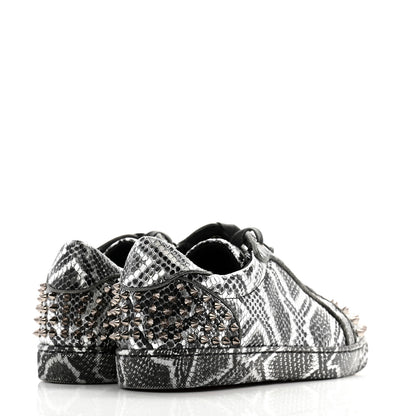 Christian Louboutin Calfskin Snake-Effect Seavaste Flat Sneakers 42 Silver 4 of 7