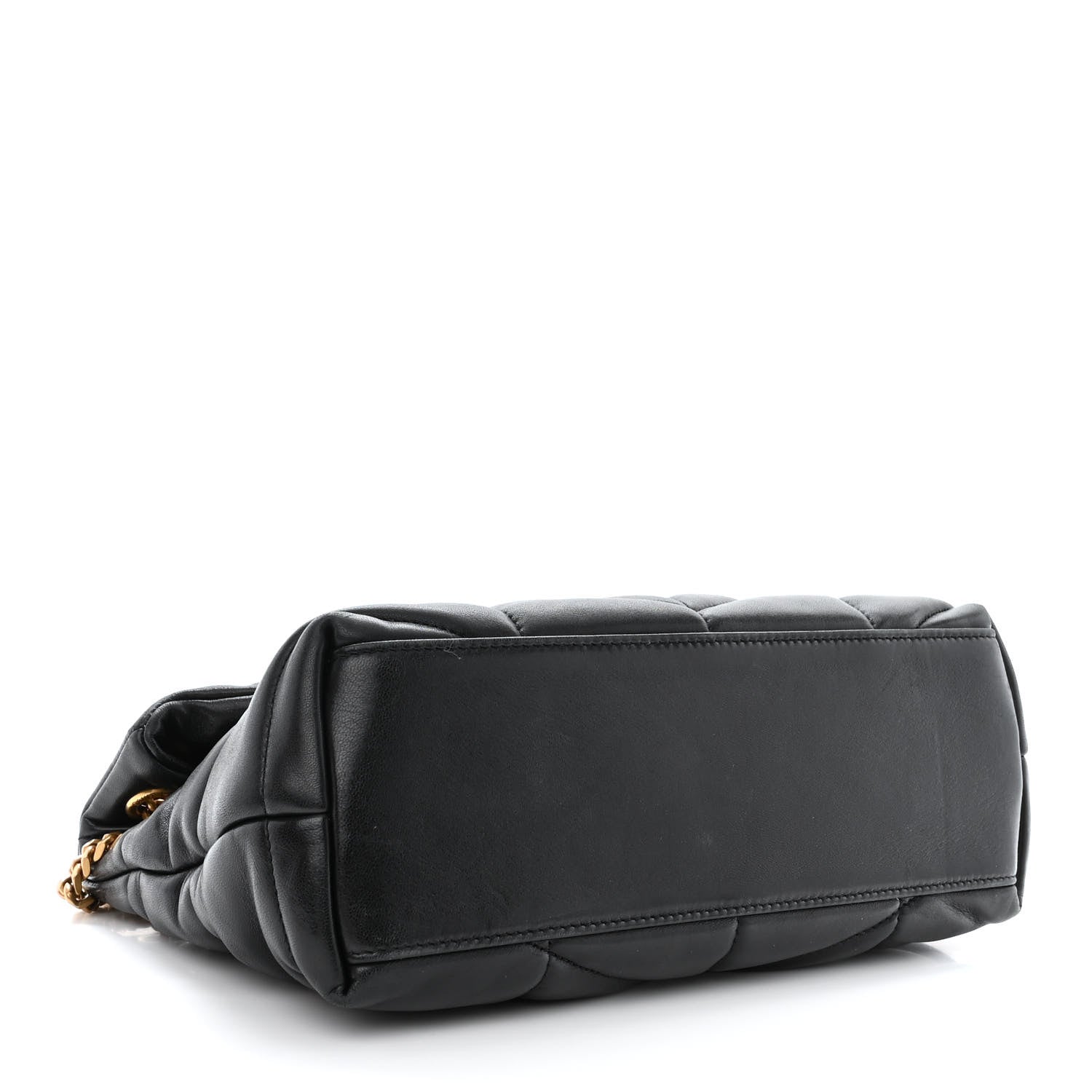 Saint Laurent Lambskin Quilted Small Loulou Puffer Monogram Chain Satchel Black 4 of 10