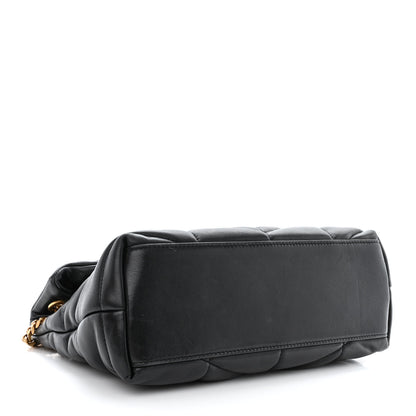 Saint Laurent Lambskin Quilted Small Loulou Puffer Monogram Chain Satchel Black 4 of 10