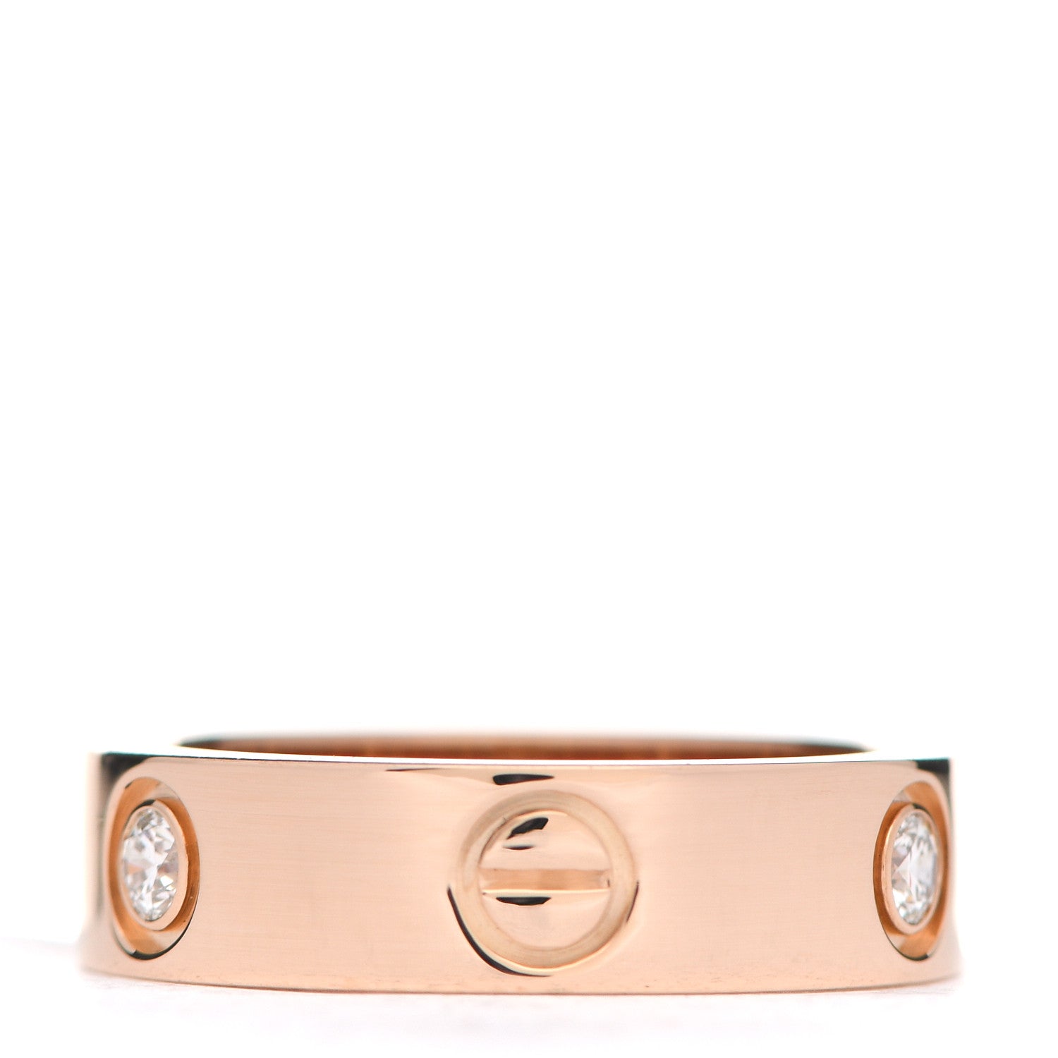 Cartier 18K Pink Gold 3 Diamond 5.5mm LOVE Ring 55 7.25 3 of 4