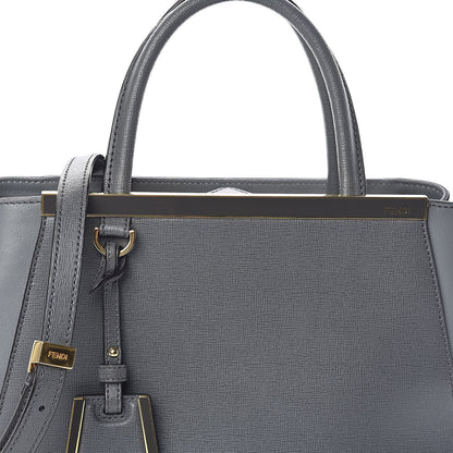 Fendi Vitello Elite Petite 2Jours Tote Grigio Grigio Chiaro 7 of 9