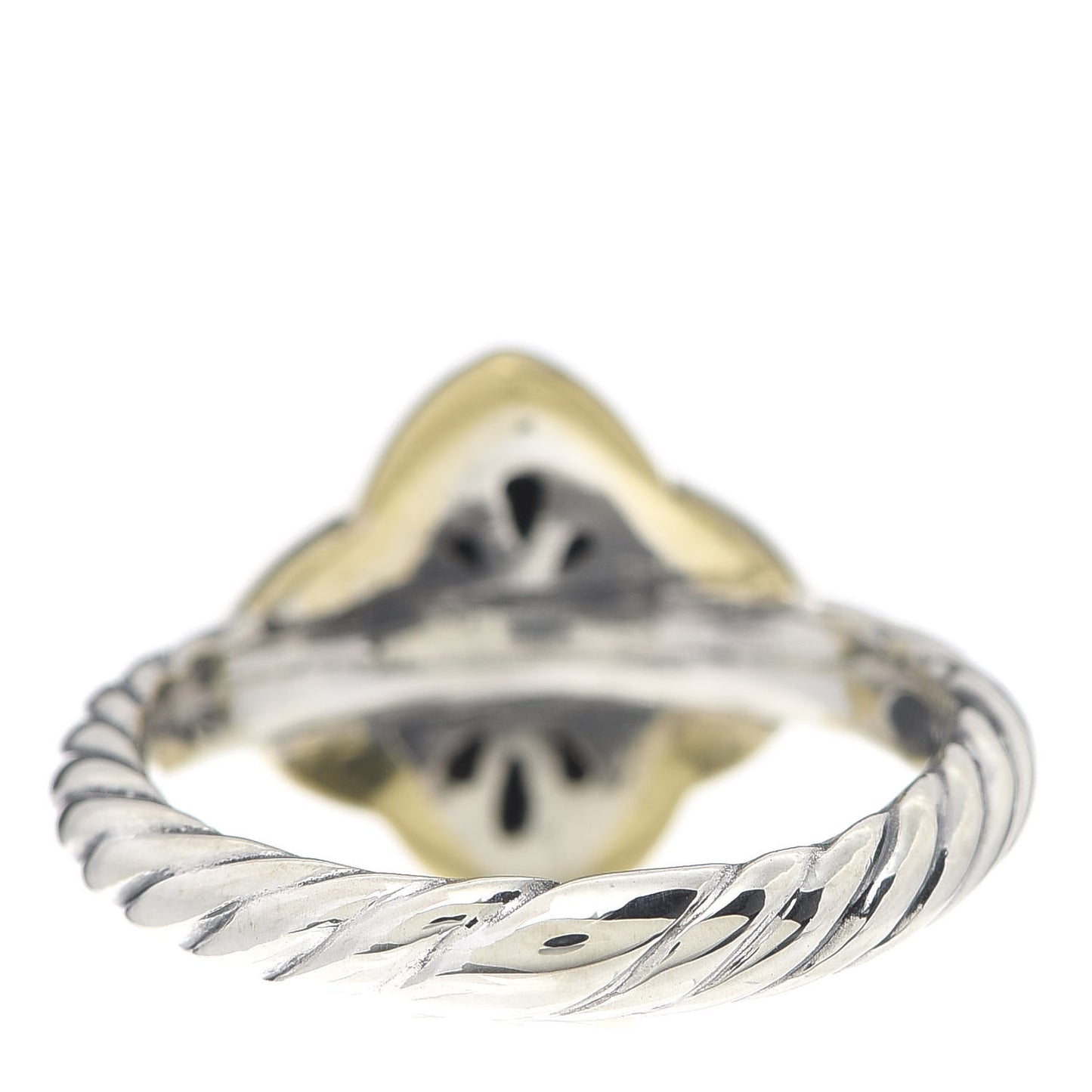 Sterling Silver 18K Yellow Gold Quatrefoil Ring 52 6
