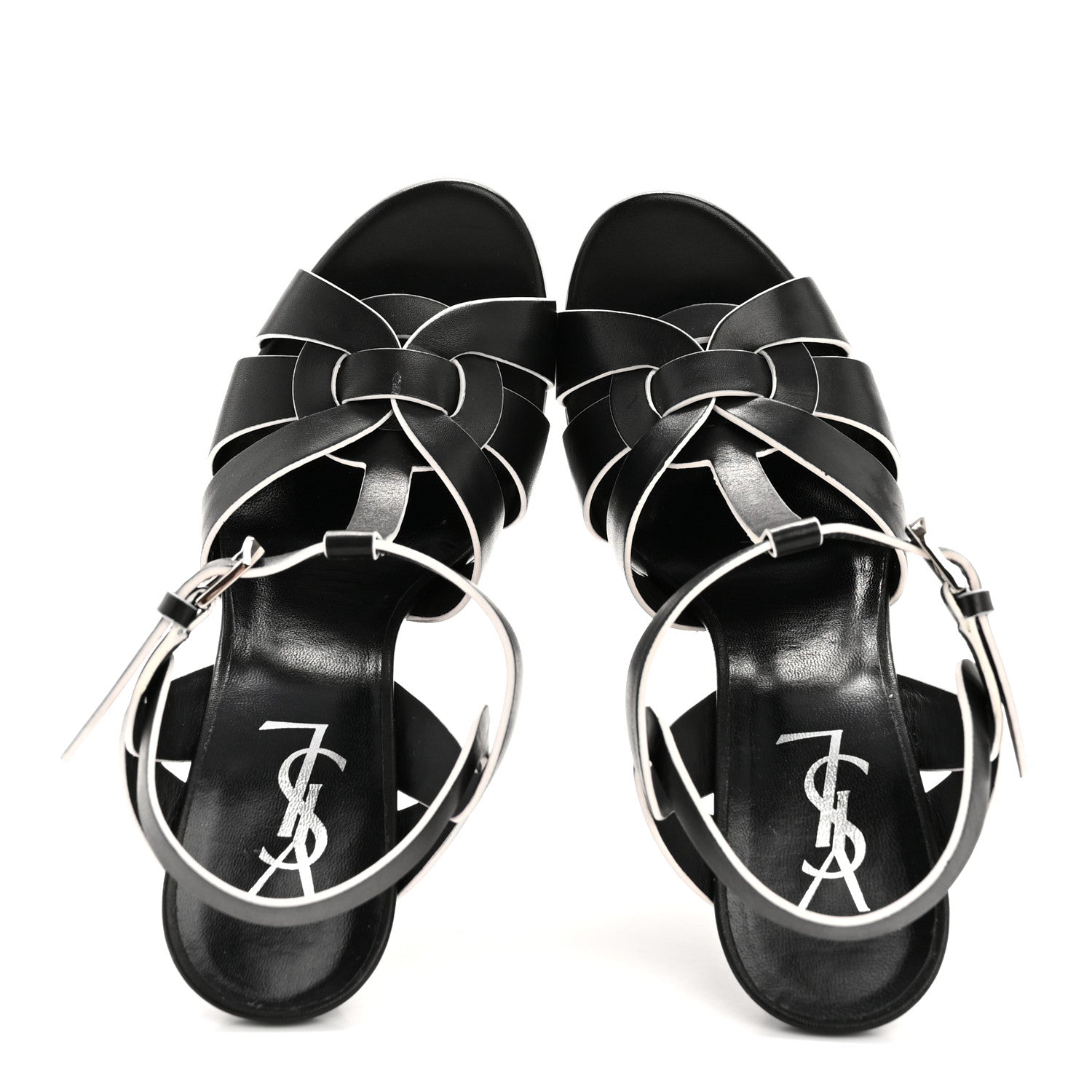 Saint Laurent Calfskin Tribute 105 Platform Sandals 36.5 Black 2 of 11