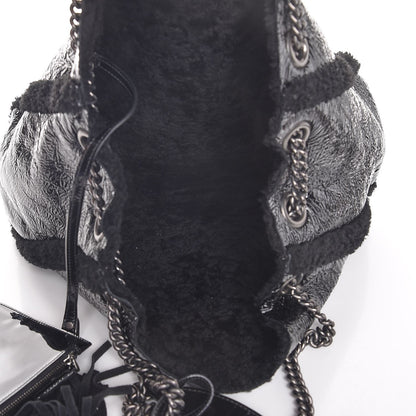 Gucci Patent Shearling Medium Soho Chain Shoulder Bag Black 5 of 7