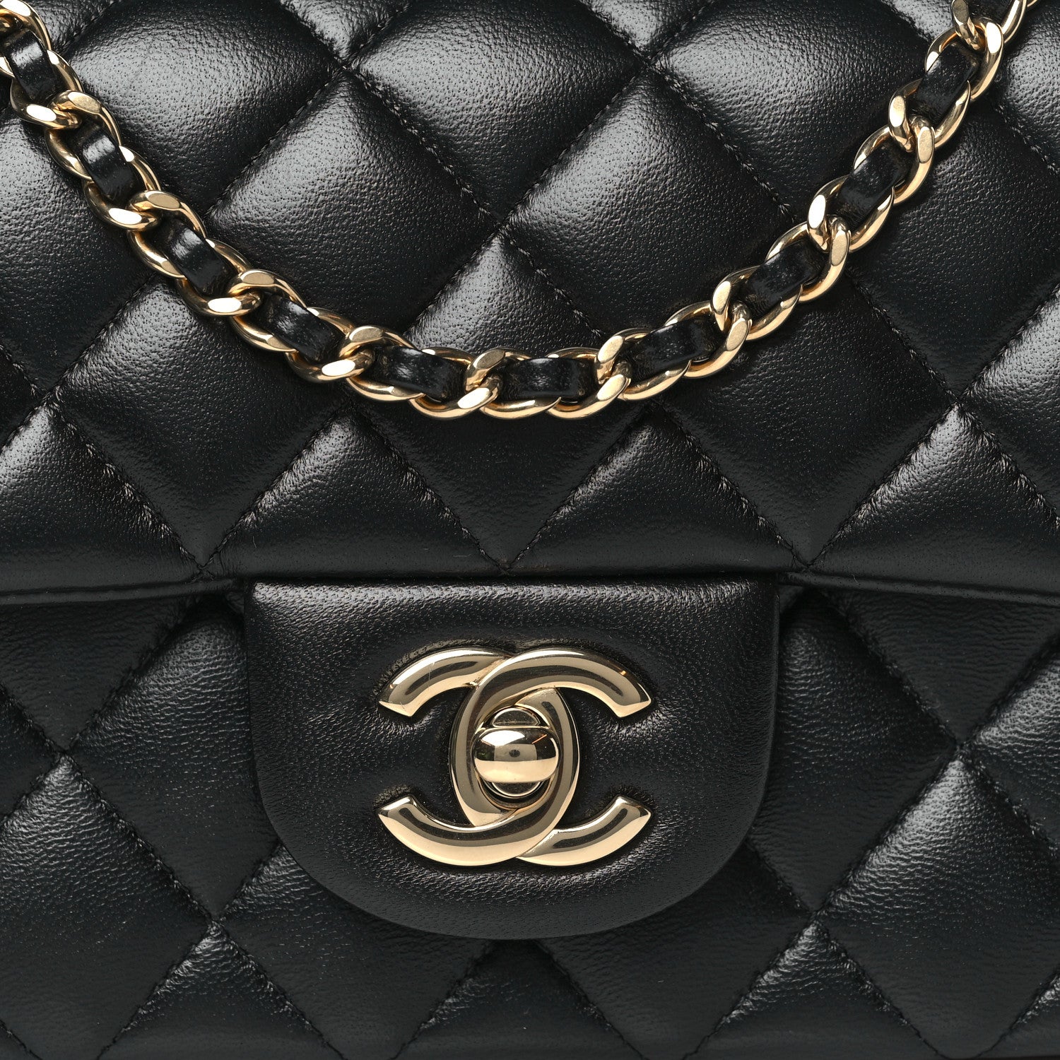 Chanel Lambskin Quilted Mini Top Handle Rectangular Flap Black 8 of 11