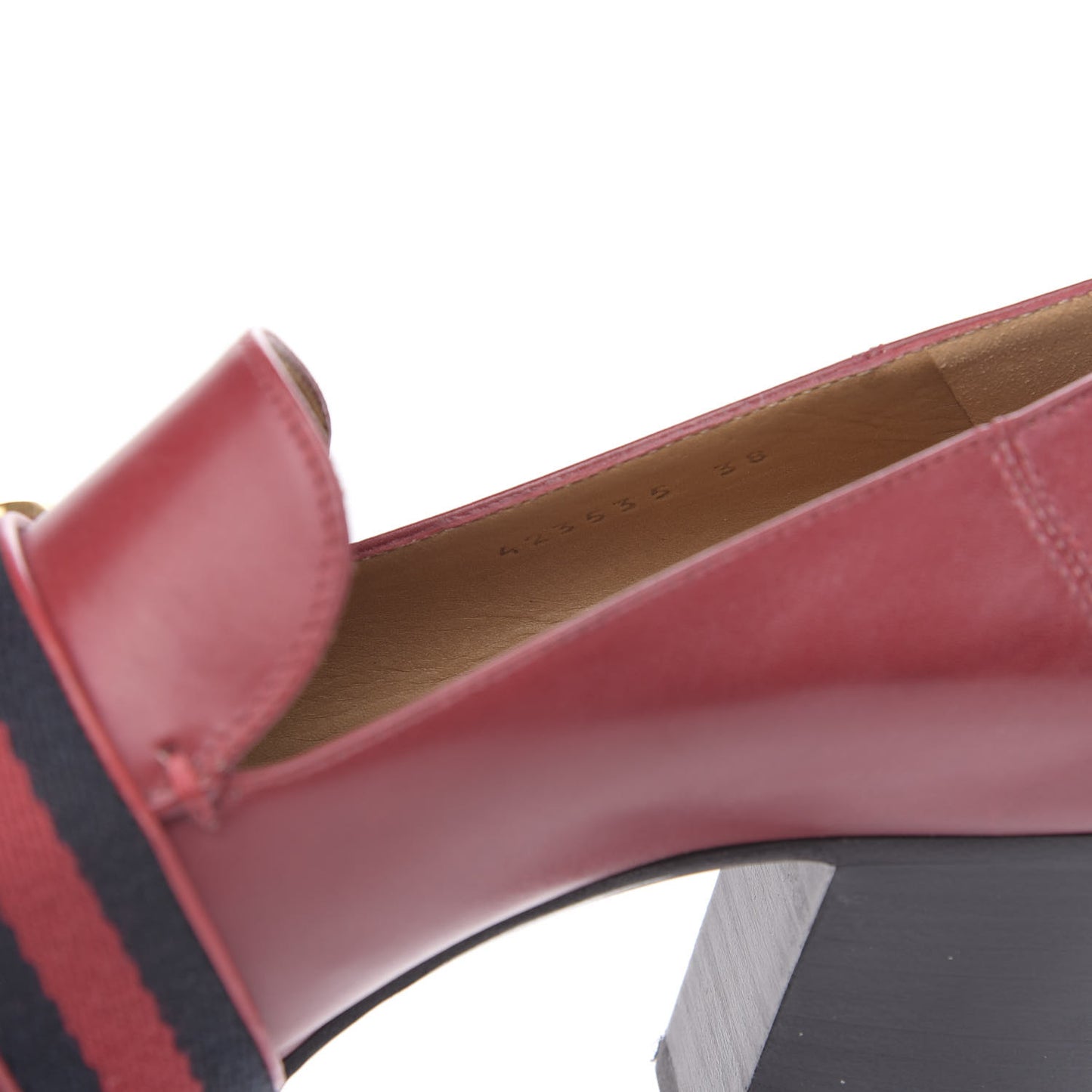 Calfskin Web Peyton Loafer Pumps 38 Hibiscus Red