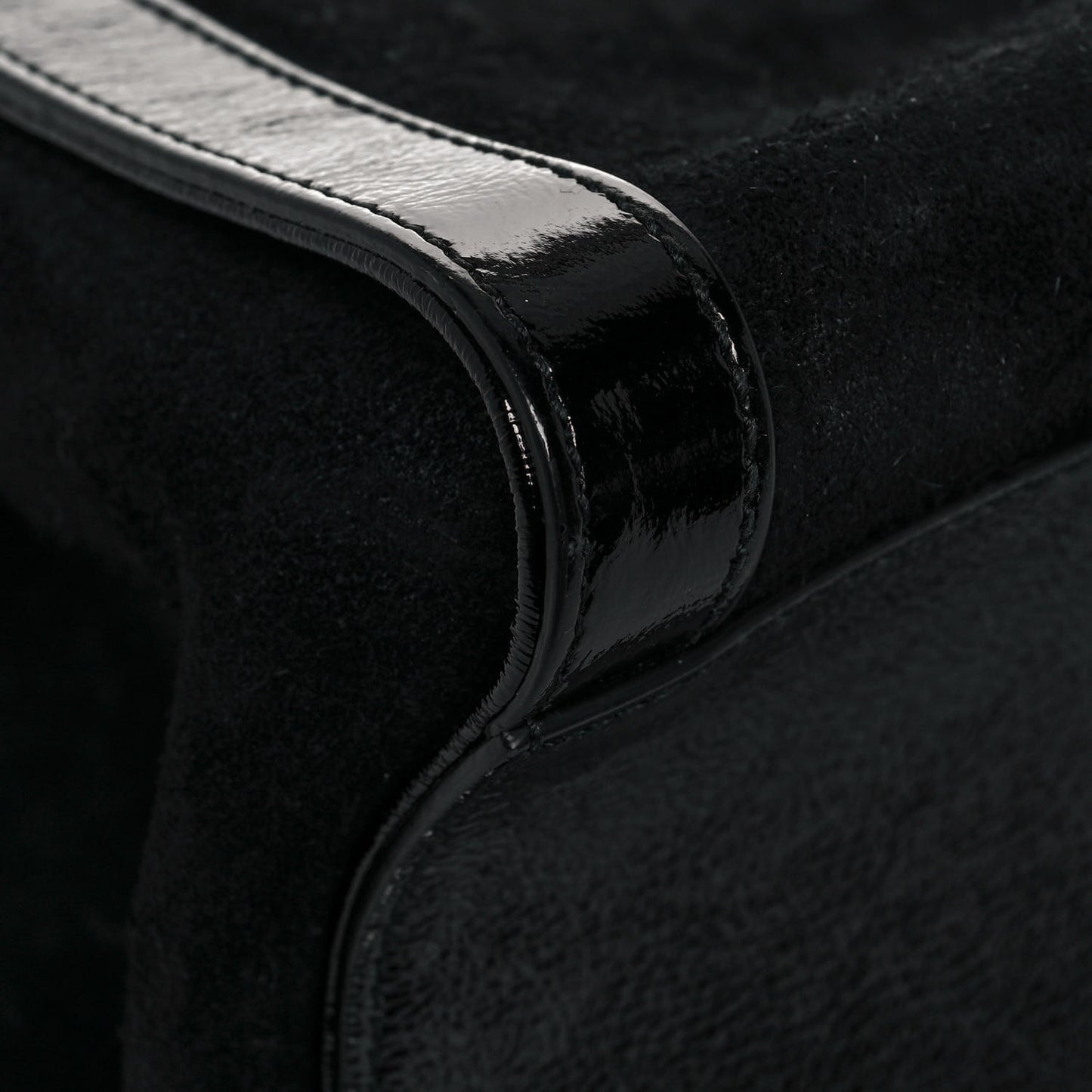 Suede Patent GG Web Medium Ophidia Tote Bag Black