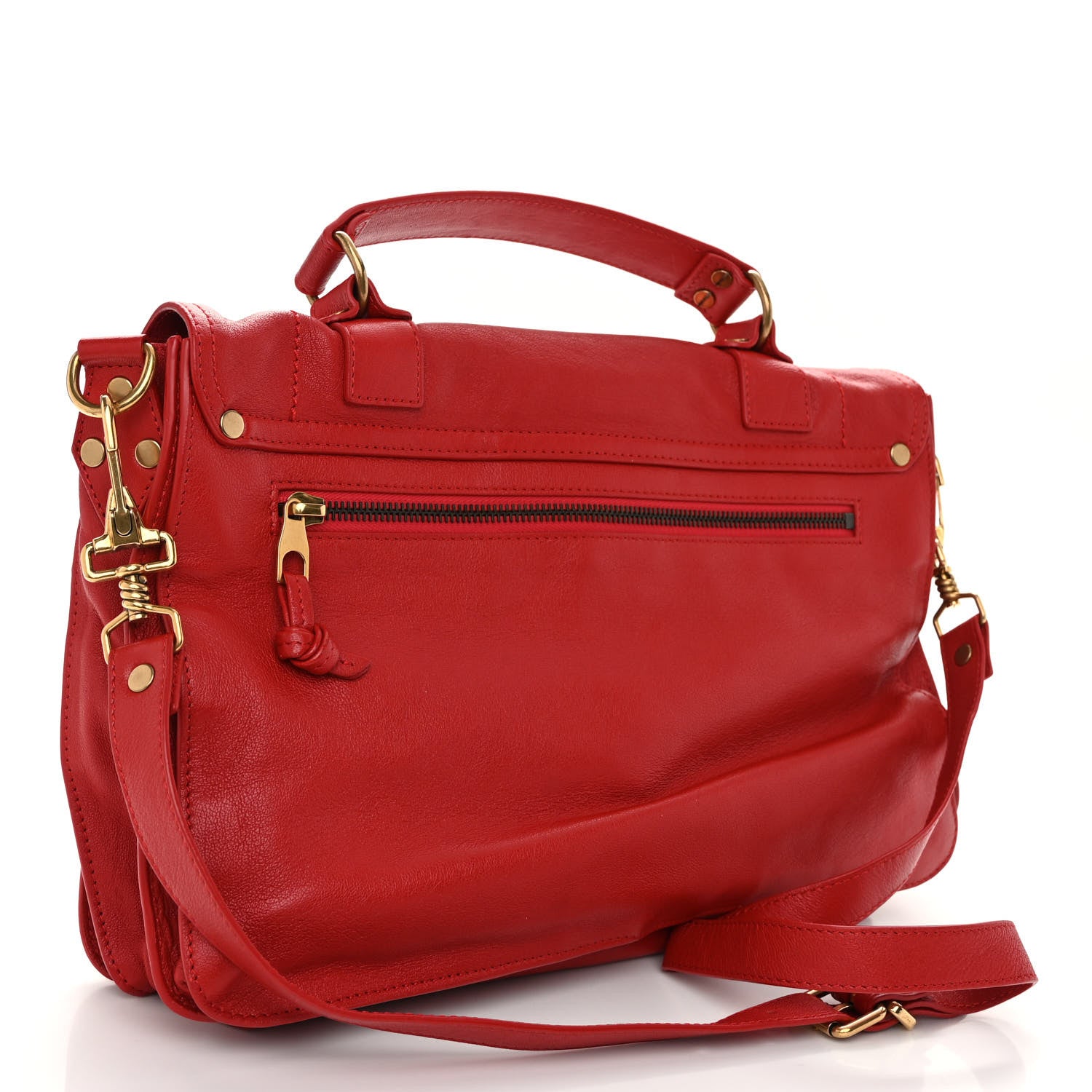 Proenza Schouler Lambskin Medium PS1 Satchel Red 3 of 9