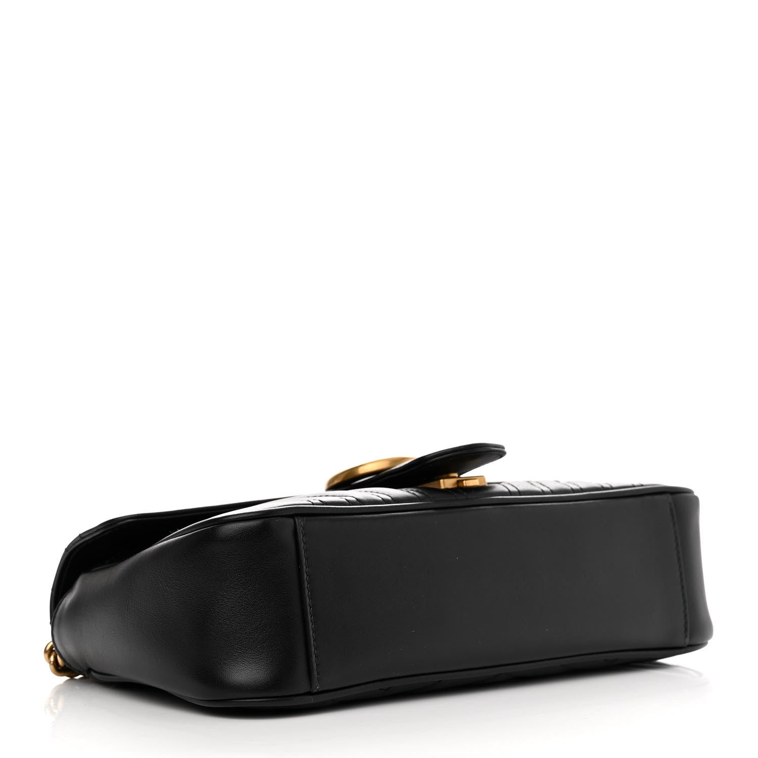 Gucci Calfskin Matelasse Small GG Marmont Shoulder Bag Black 4 of 10