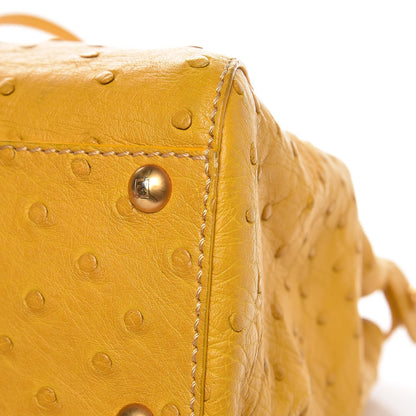 Fendi Ostrich Medium Peekaboo Iconic Satchel Yellow 11 of 14