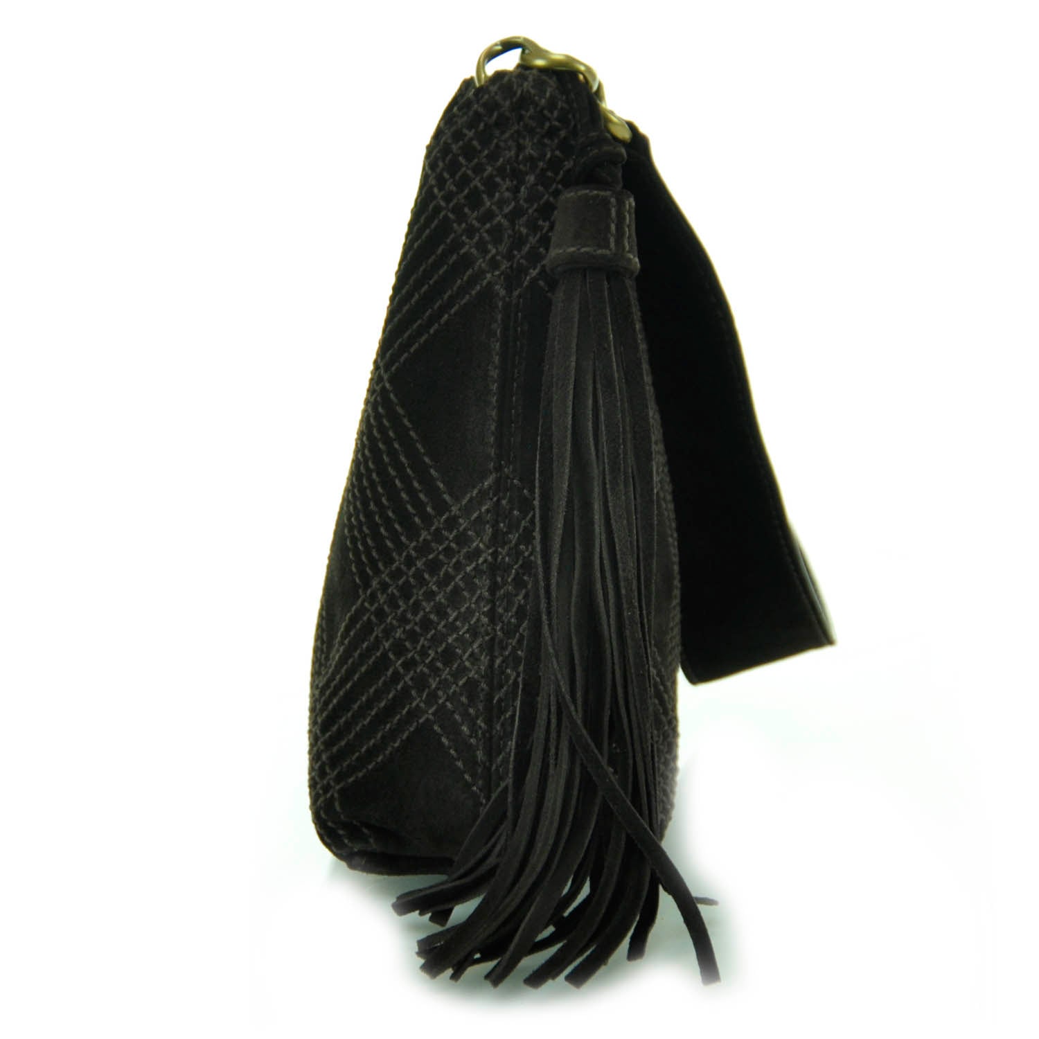 Chanel Suede Stitched Tassel CC Shoulder Bag Brown 4 of 11