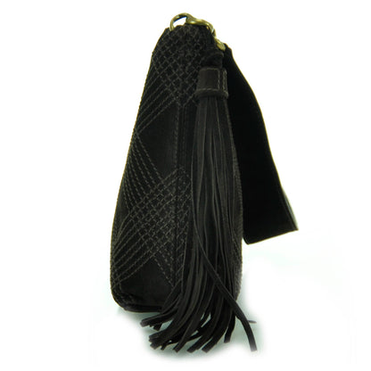 Chanel Suede Stitched Tassel CC Shoulder Bag Brown 4 of 11