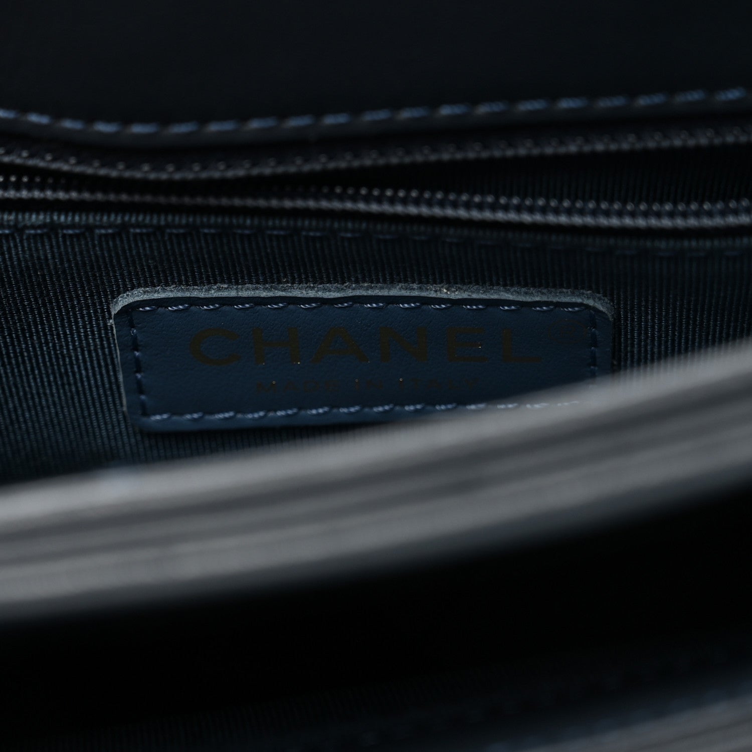Chanel Calfskin Quilted Double Pocket Top Handle Flap Blue 7 of 11
