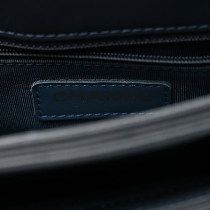 Chanel Calfskin Quilted Double Pocket Top Handle Flap Blue 7 of 11